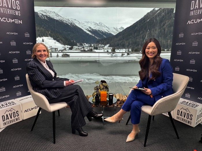 Katrina Leslie speaks at Davos